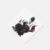 Donker Moody Romantisch Bloemen Wit Bruiloft Servet (Hoek)