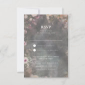 Donker Moody Romantische Bloemen Bruiloft Receptie RSVP Kaartje (Voorkant)