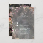 Donker Moody Romantische Bloemen Bruiloft Receptie RSVP Kaartje (Voorkant / Achterkant)