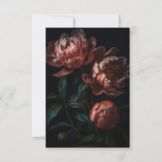 Donker Moody Romantische Gotische Bloemen Bruiloft RSVP Kaartje (Achterkant)