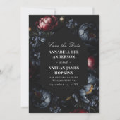 Donker Moody Romantische pioen Gotische bruiloft f Save The Date (Voorkant)