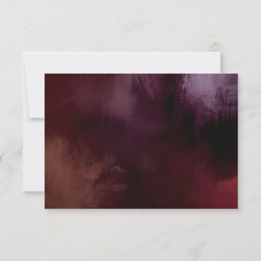 Donker + Moody rustieke bloemenbruiloft behuizing  Kaart (Achterkant)