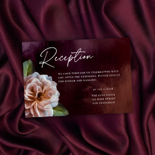 Donker + Moody rustieke bloemenbruiloft behuizing Kaart