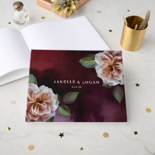 Donker + Moody rustieke bloemenbruiloft Gastenboek