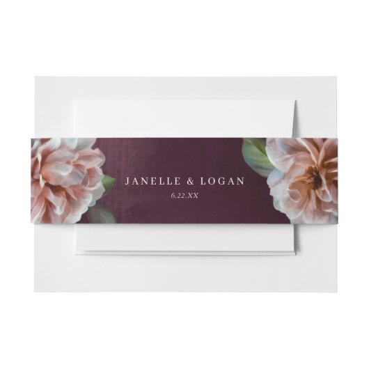 Donker + Moody rustieke bloemenbruiloft Uitnodigingen Wikkel (Voorkant Voorbeeld)