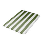 Donker mos groene en witte strepen badmat (Gekanteld)