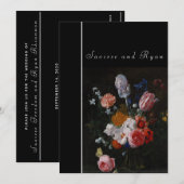 Donker Multicolor Bloemen Huwelijksuitnodigingen Kaart (Voorkant / Achterkant)