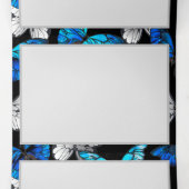 Donker naadloos patroon met blauwe vlinders Morpho Drieluik Programma (Binnenkant midden)