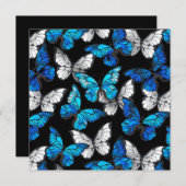 Donker naadloos patroon met blauwe vlinders Morpho Kaart (Voorkant / Achterkant)