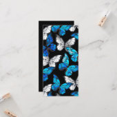 Donker naadloos patroon met blauwe vlinders Morpho Kaart (Voorkant / Achterkant in situ)