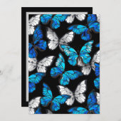 Donker naadloos patroon met blauwe vlinders Morpho Kaart (Voorkant / Achterkant)