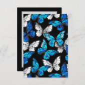 Donker naadloos patroon met blauwe vlinders Morpho Kaart (Voorkant / Achterkant)