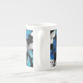 Donker naadloos patroon met blauwe vlinders Morpho Porselein Kop (Achterkant)