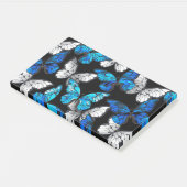 Donker naadloos patroon met blauwe vlinders Morpho Post-it® Notes (Schuin)