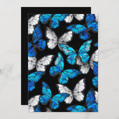 Donker naadloos patroon met blauwe vlinders Morpho Programma (Voorkant / Achterkant)