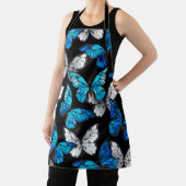 Donker naadloos patroon met blauwe vlinders Morpho Schort (Insitu)