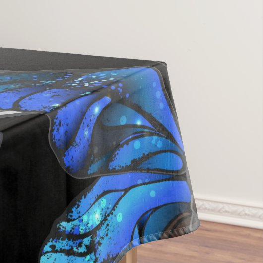 Donker naadloos patroon met blauwe vlinders Morpho Tafelkleed (Voorbeeld)