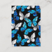 Donker naadloos patroon met blauwe vlinders Morpho Visitekaartje (Voorkant)
