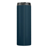 Donker Navy Blauw en Wit | Modern Monogram Thermosbeker (Achterkant)