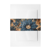 Donker Navy Blauw & Goud Rustiek Glam Boho Bruilof Uitnodigingen Wikkel (Voorkant Voorbeeld)