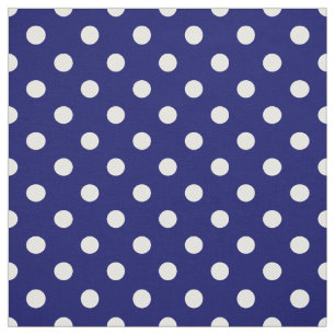 Donker Navy-blauw Witte Polka Dots Textiel Stof