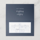 Donker Navy Blue Delicate Wildflower Minimal Weddi (Buitenkant ongevouwen)