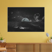 Donker Night Moon Light Fantasy Landscape Canvas Afdruk (Insitu (Woonkamer))