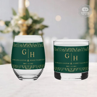 Donker Oerwoud Groen Blad Grens Bloemen Huwelijk Whisky Glas