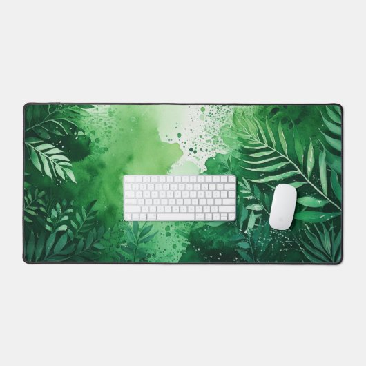 Donker Oerwoud groene waterverf handgetekende text Bureaumat (Keyboard & Muis)