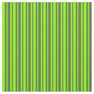 Donker Olijfgroen en Chartreuse Stripes Patroon Stof