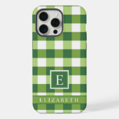  donker olijfgroen wit geruit iPhone hoesje (Achterkant)