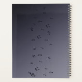 Donker ombre muzieknoten grijs planner (Achterkant)