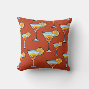 Donker Oranje Martini Cocktail Pattern Buitenkussen