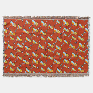 Donker Oranje Martini Cocktail Pattern Deken