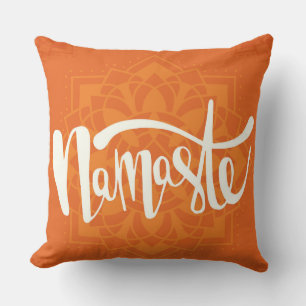 Donker Oranje Witte Namaste Decor Pillow Kussen