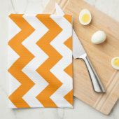 Donker Oranje Zigzag Theedoek (Quarter Fold)