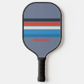 Donker  over striping met naam pickleball paddle (Achterkant)