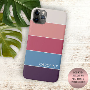 Donker Paars Blauw Koraal Rood Blush Roze Strepen iPhone 11 Pro Max Hoesje