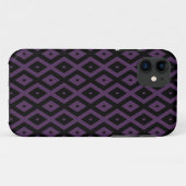 Donker paars en zwart diamantpatroon Case-Mate iPhone case (Achterkant (horizontaal))