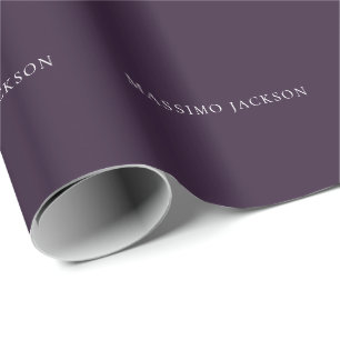 Donker Paars Minimalistisch Eenvoudig Modern  Cadeaupapier