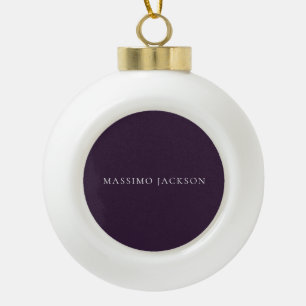 Donker Paars Minimalistisch Eenvoudig Modern Keramische Bal Ornament
