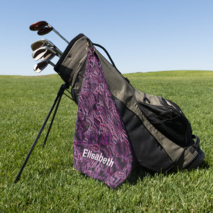 donker paars patroon golfhanddoek