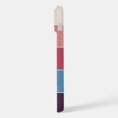 Donker Paarse Blauw Koraal Rood Blush Roze Strepen iPhone Hoesje (Linkerkant)