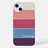 Donker Paarse Blauw Koraal Rood Blush Roze Strepen iPhone Hoesje (Achterkant)