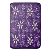Donker Paarse Bloem Doodle Badmat (Voorkant Verticaal)