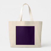 Donker Paarse Bloem Doodle Jouw naam Grote Tote Bag (Achterkant)