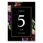 Donker Paarse Bloemen Moody Wedding Kaart (Achterkant)