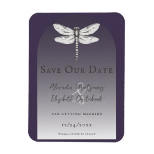 Donker Paarse Dragonfly Wedding Magneet