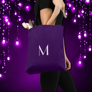 Donker paarse effen kleur - Monogram toevoegen Draagtas