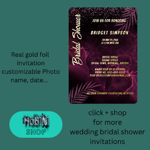 Donker paarse elegante classy folie uitnodiging